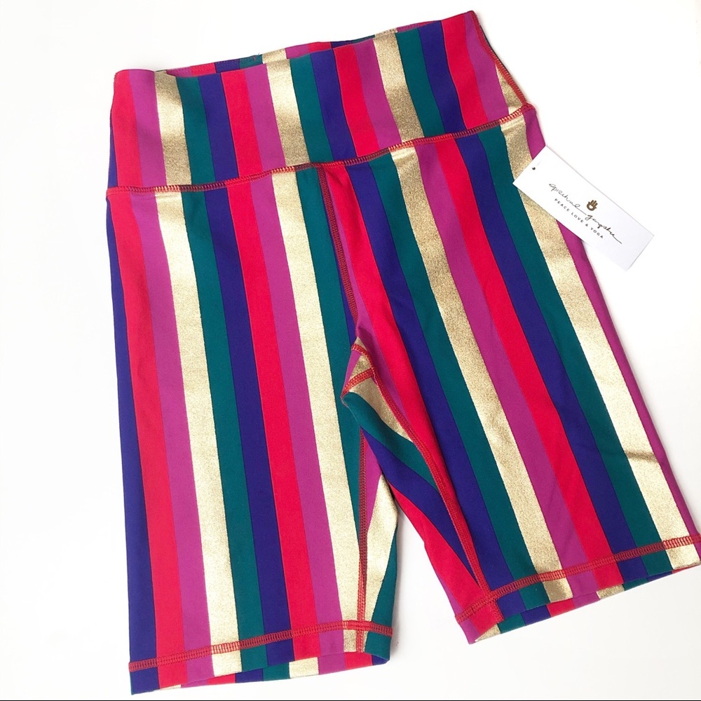 Spiritual Gangster Stripe Gangster Biker Shorts